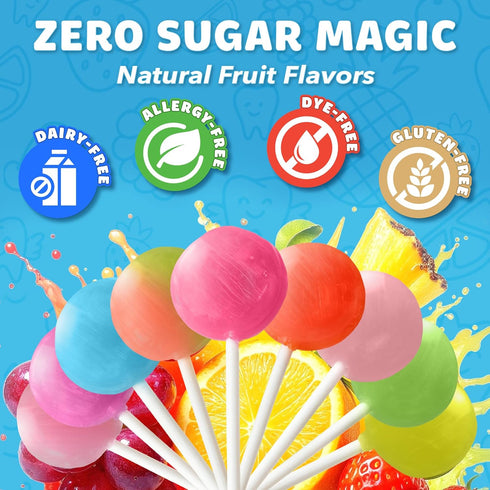 Pack 5.2 oz Zollipops - Valentines - Clean Teeth Pops Sugar Free Candy Dye-Free Lollipops - Keto & Diabetic-Friendly