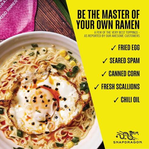 6 Pack Pack Snapdragon Miso Ramen Cup Noodles - Instant Ramen Bowl with Authentic Wheat Noodles, Soup Sauce Base, Vege