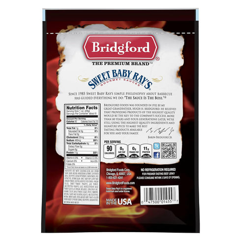 6.2 oz Pack 4 Bridgford Sweet Baby Ray's Beef Jerky Sweet N Spicy of - High Protein Sweetened Spicy Beef Jerky for Your