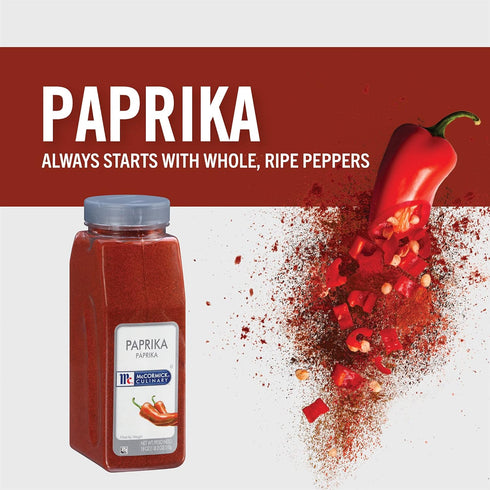 McCormick Culinary Paprika, 18 oz Container of Sweet Paprika Seasoning for Chicken, Pork, Beef Marinades