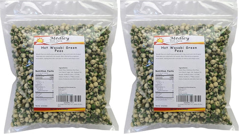 Hot Wasabi Green Peas 2 Lbs - Medley hills farm (Pack of