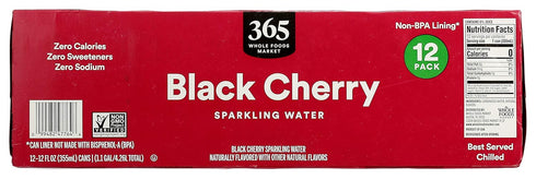 365 12pk, 12 Oz by Whole Foods Market, Black Cherry Sparkling Water Fl