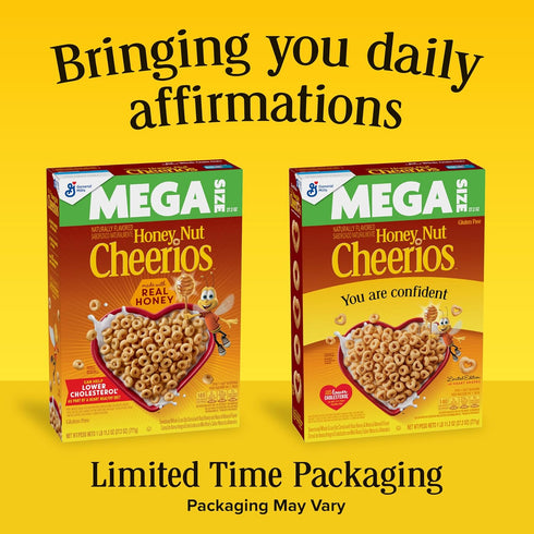 27.2 oz Honey Nut Cheerios, Heart Healthy Gluten Free Breakfast Cereal with Whole Grain Oats, Mega Size