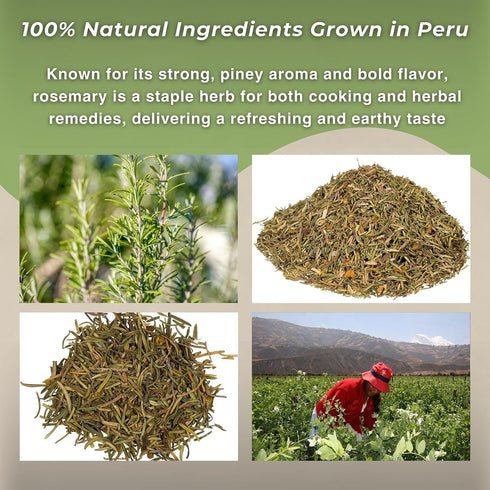 1.4oz 40g, Rosemary Loose Leaf - Romero Dried Herbs from Peru for Herbal Tea, Cooking, Recipes, Mediterranean Cuisine
