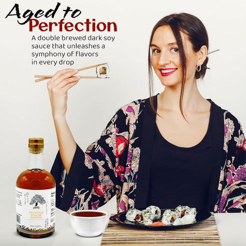 HAKU 2 12.68 Oz (375 ml) Truffle White Shoyu Naturally Brewed Aged Years, - Traditional Gourmet Dipping Sauce