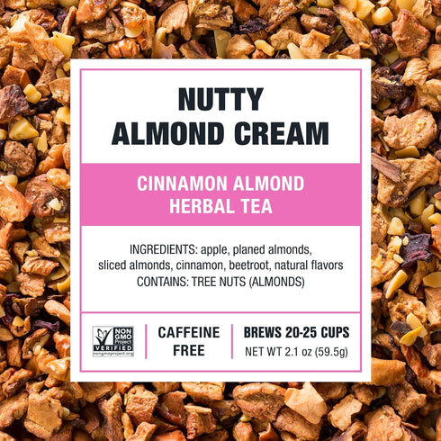 25 2.1 Tiesta Tea - Nutty Almond Cream, Premium Loose Leaf, Cinnamon Almond Herbal Tea Blend, Non-Caffeinated, Make Hot