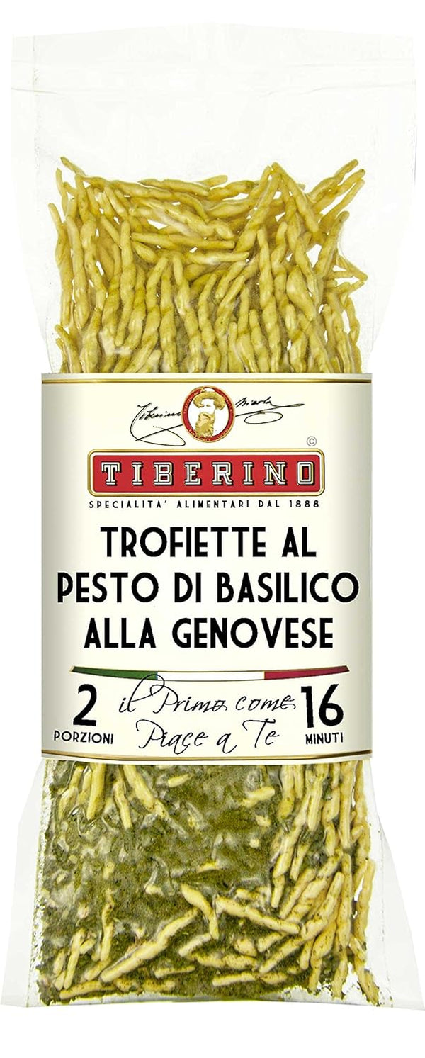 Tiberino 's Real Italian Meals Trofiette Pasta with Basil Pesto - 100% Natural
