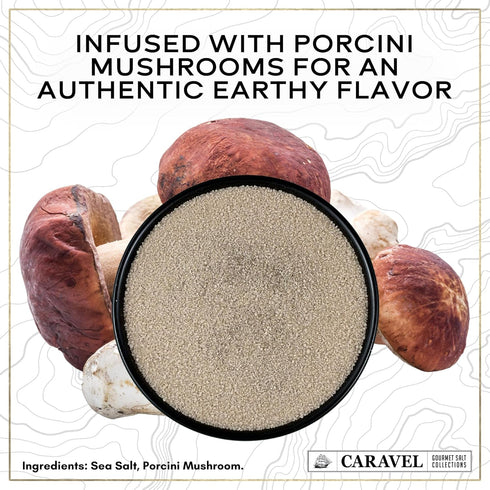 Umami-Packed 4 oz Porcini Sea Salt Infused with Finely Ground Porcini Mushrooms Mushroom Seasoning with Rich & Earthy