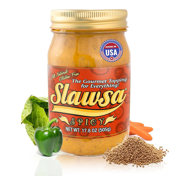 Spicy Hot Dog and Sausage Relish Slawsa Gourmet Cabbage Topping with Real