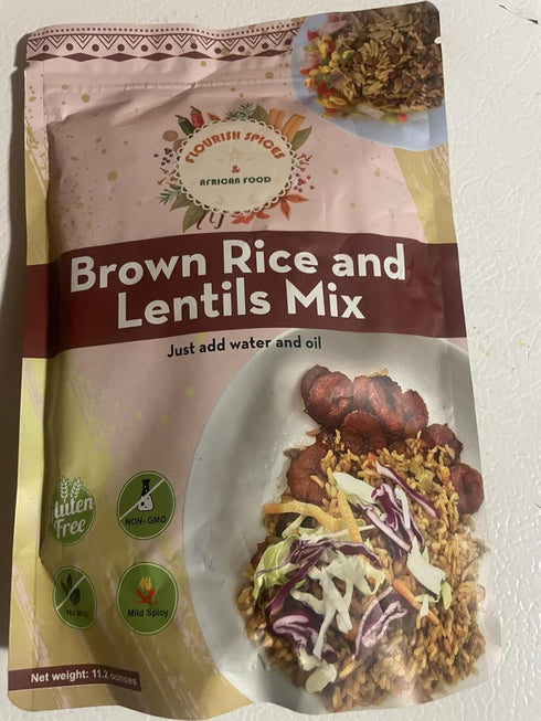 Flourish Spices Brown Rice and Lentils Mix