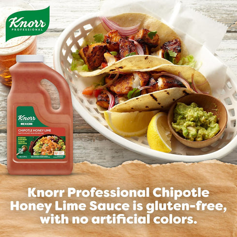 1 Pack 1 Knorr Professional Chipotle Honey Lime Sauce, Ready to Use Sauce for Foodservice, Gallon, Gluten Free, Gallon