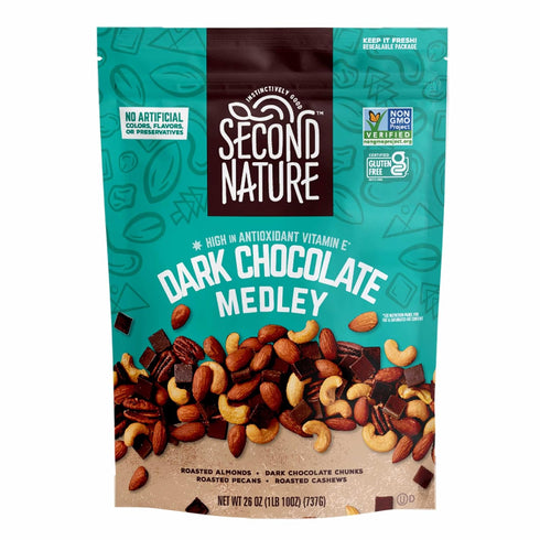 Second Nature Dark Chocolate Medley Trail Mix, 26 oz. Resealable Pouch (Pack