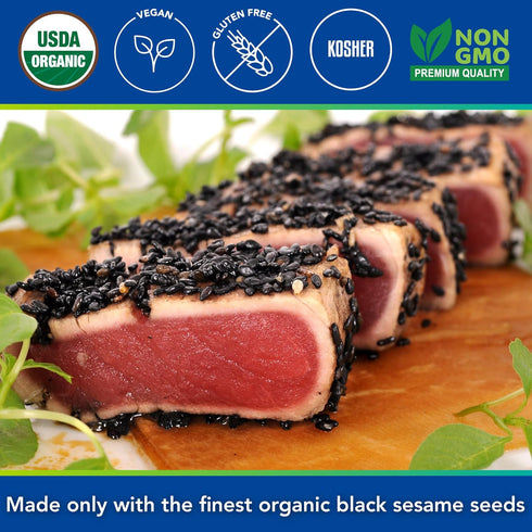 2 lb, 32 oz Kevala Organic Raw Black Sesame Seeds (Unhulled) - Great in Cooking and Baking for Many of Dishes