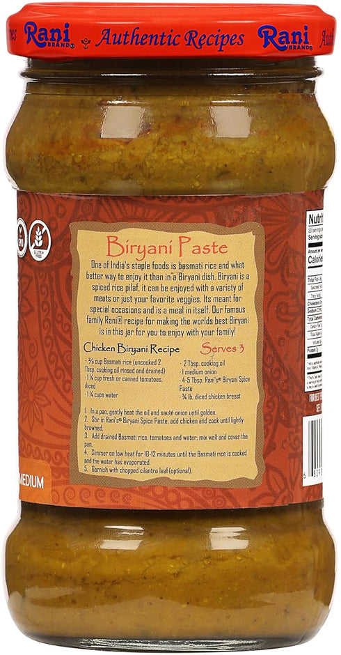 10.5oz (300g) Pack 5+1 Rani Biryani Masala Curry Paste (Cooking Spice Paste for Indian Rice Dishes, Pullao/Pilau) Glass