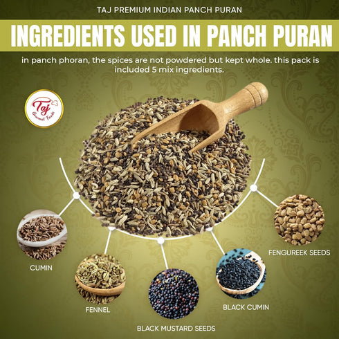 TAJ Premium Indian Panch Puran 5 Spice Blend, 3 Ounce