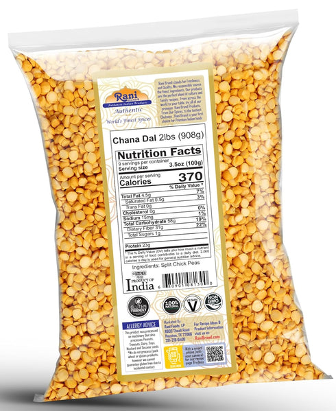 32oz (2lbs) 908g Rani Chana Dal (Split Desi Chickpeas without skin) ~ All Natural | Gluten Friendly | NON-GMO | Kosher
