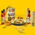 Set Packaging, Pack, Set 7 The Good Hurt Fuego, Hot Sauce Sampler Gift in Original Flavors Includes Habanero, Ghost