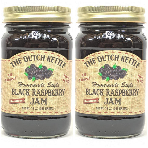 Generic The Dutch Kettle Amish Homemade Style Black Raspberry Seedless Jam 2-19 Oz