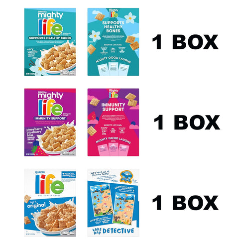 3 Pack (3 Pack) Quaker Mighty Life Multigrain Breakfast Cereal, Flavor Variety