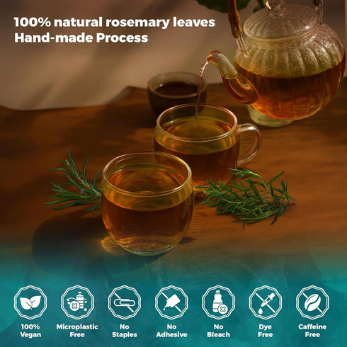 LaVitali 120 100% , Rosemary Leaves Tea Bags | bags, Pure Herbal Tea | Caffeine-Free, No Sugar, Eco-Friendly Filter