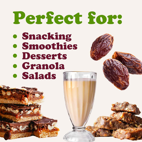 2 Food to Live Organic California Medjool Dates, Pounds Soft & Juicy Nature's Candy. Non-GMO Whole Dry Fancy Dates