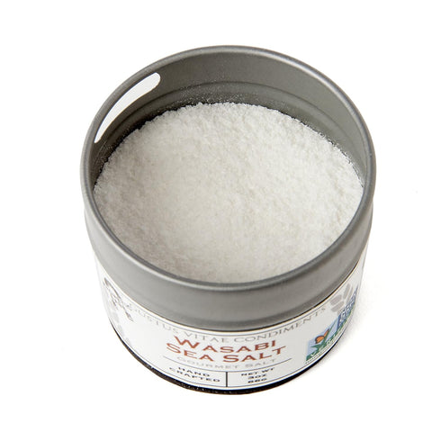 Wasabi Sea Salt, Gourmet Infused Craft Seasoning, Non-GMO, Magnetic Tin, 3oz by Gustus Vitae