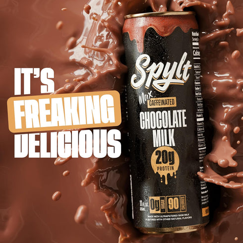 140mg 20g 90 12 Count Spylt High Protein Max Chocolate Milk with Caffeine & Protein - Calories, Ready to Drink, Sugar