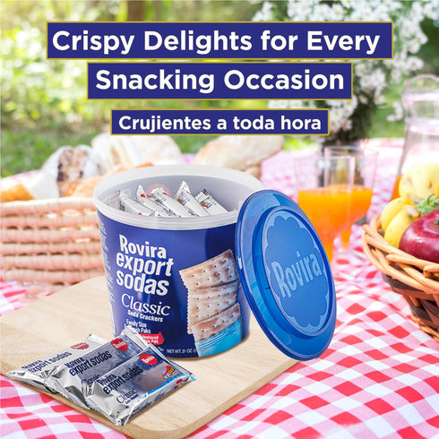 21 oz. (Pack 2) Rovira Export Soda Crackers, Bucket - A Perfect Snack - Great with Tuna Fish Dip or the Conchita Guava