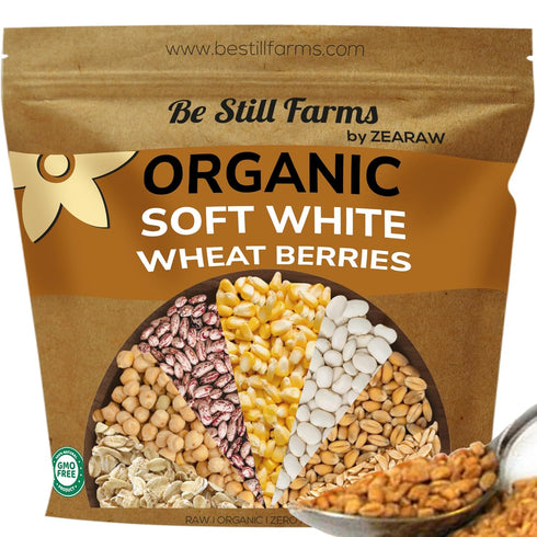 Be Still Farms Organic Soft White Wheat Berries (5.8lb) - Healthy Whole