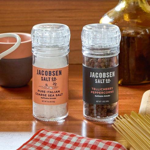 3 oz (Pack 1) Jacobsen Salt Co. Pure Coarse Sea Salt Grinder - Premium Italian Mediterranean Sea Salt to Season, Cook