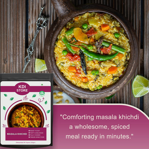Store 85g KDI Masala Khichdi, Ready to Eat Indian Spiced Rice, USDA Organic, Freeze Dried Food, Fully Cooked