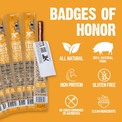 100% 24 Count Righteous Felon Mini Meat Sticks | Pork Sticks | Keto, Gluten Free, Low Sugar, High Protein Snacks |
