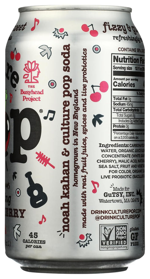 12 Oz Culture Pop Soda, Black Cherry Soda, Fl