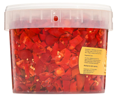 97 oz, TUTTOCALABRIA Sliced Calabrian Chili Peppers in Oil, Bulk Foodservice Tub, chopped, rounds, Topping, All