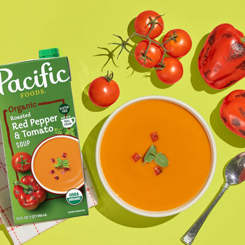 32 Oz Pacific Natural, Organic Creamy Roasted Pepper & Tomato Soup, Fl