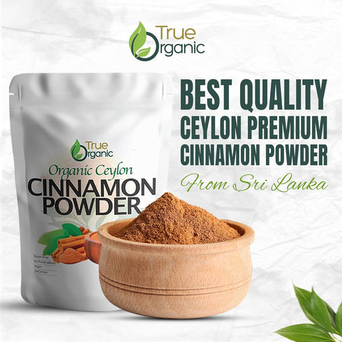1 lb, True Organic Pure Ceylon Cinnamon Powder, Premium Grade, Gluten Free, USDA & Kosher Certified, Organic Ground