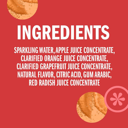 8.4 OZ, 24 IZZE Sparkling Water Juice Beverage Blend, Grapefruit, No Sugar Added, FL Cans