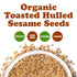 4 Food to Live Organic Toasted Hulled Sesame Seeds, Pounds Crunchy and Nutritious Snack, Oven Roasted, Unsalted, No Oil