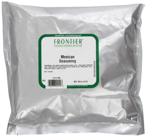 Frontier Co-op Mexican Seasoning Mix, 1-Pound Bulk Bag, Salt-Free, Rich, Flavorful Heat to Spice up Any Dish, Kosher,