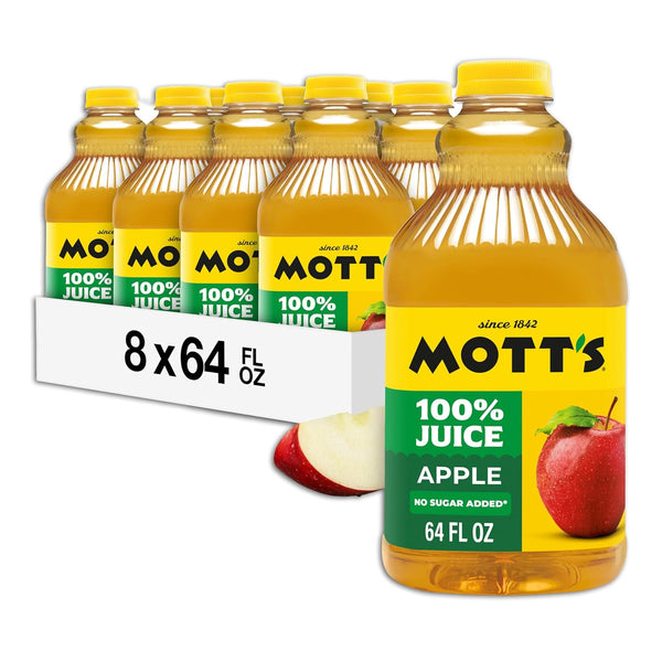 Mott's 100% Original Apple Juice, 64 Fl Oz Bottle (Pack Of 8),