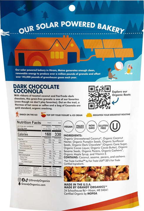 9 Oz Grandyoats Organic Granola, Chocolate Chunk Coconola