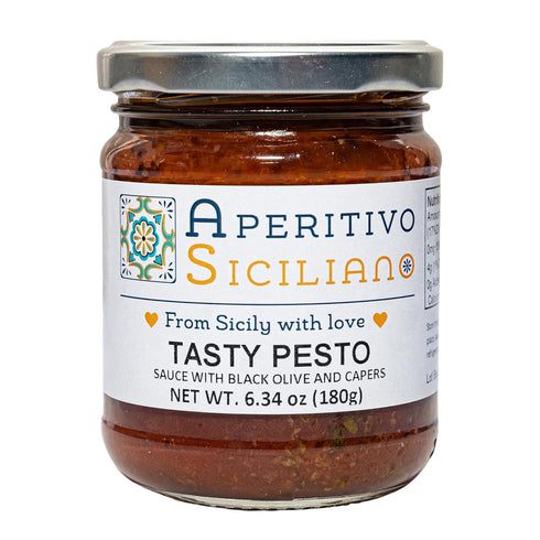 Aperitivo Siciliano - Traditional Sicilian Pesto with Black Olives and Capers -