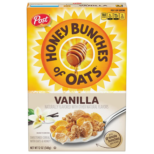 Honey Bunches of Oats Vanilla Cereal, Breakfast Cereal with Crunchy Oats and