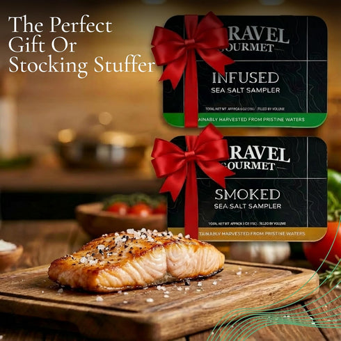 Set 12 Sea Salt Gift - Infused & Smoked Salt Sampler Collections - Flavors with Reusable Tins - Great Gifts