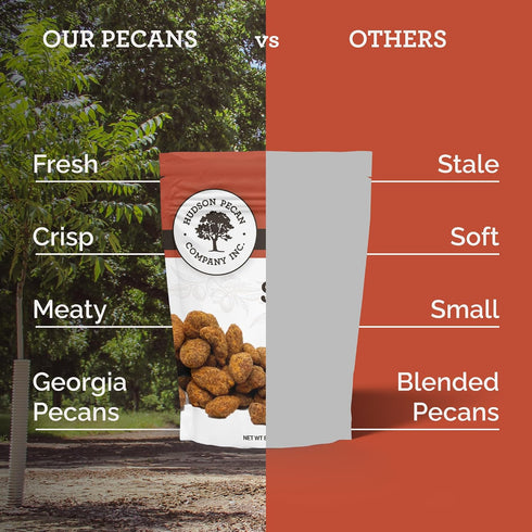 8oz HUDSON PECAN COMPANY: Sweet Heat Georgia Pecans. Spicy and Salty Candied Pecans, Heart Healthy Party Snack