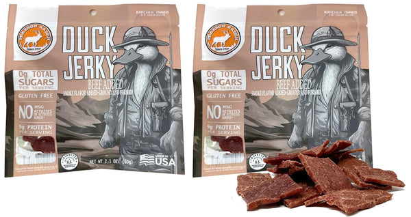 PEARSON RANCH Duck Jerky Pack of 2 Exotic Meat Jerky, Gluten-Free, Low-Carb,