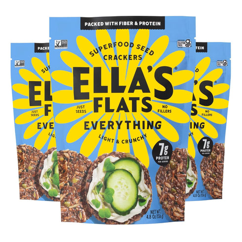 ELLAS FLATS Everything All Seed Savory Crisps All Natural, Gluten Free, Good