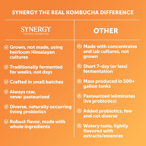 16 oz Immune SYNERGY The Real Kombucha - Mystic Mango - fl Bottle - Raw Probiotic Drink for Gut Health and Support