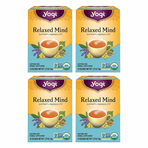 Yogi Tea Relaxed Mind Tea - 16 Bags per Pack (4 Packs)