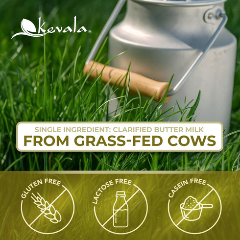 2 lb Kevala Clarified Butter Ghee GrassFed, Lactose & Casein Free, High Smoke Point Cooking & Baking Butter Alternative